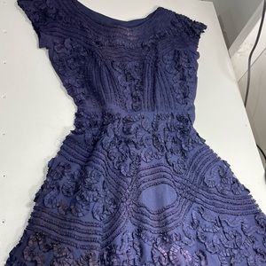 True 1950s Vintage Navy Fit and Flare Tea Dress Small